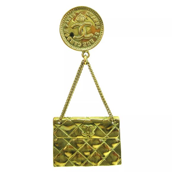 Chanel Bag Brooch Pin Gold 94A 60865 - Picture 1 of 6